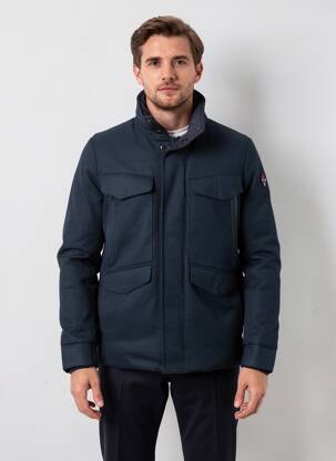Doudoune manches longues a capuche bleu VUARNET homme