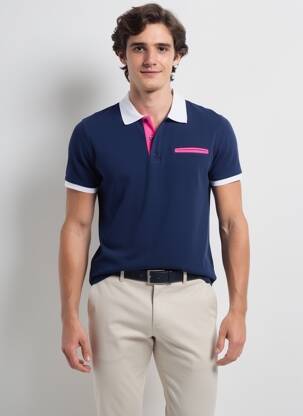 Polo coupe droite manches courtes bleu UGHOLIN homme