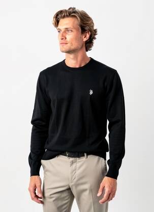 Pull stretch manches longues noir U.S. POLO ASSN homme