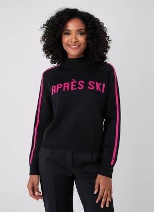Pull coupe cintrée manches longues noir MC2 SAINT BARTH femme