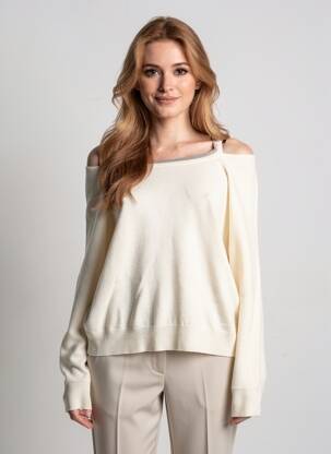 Pull stretch manches longues beige FABIANA FILIPPI femme