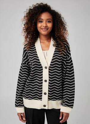 Gilet manches longues resserrée sur le bas noir B.YOUNG femme