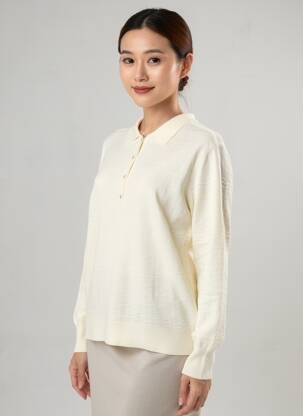 Pull stretch manches longues beige CREAM femme