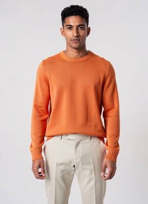 Pull col rond manches longues orange NAPAPIJRI homme