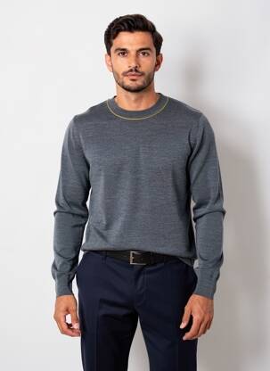 Pull tissage chiné manches longues gris PAUL SMITH homme