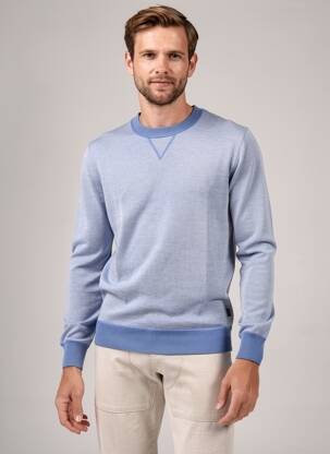Pull col rond manches longues bleu HUGO BOSS homme
