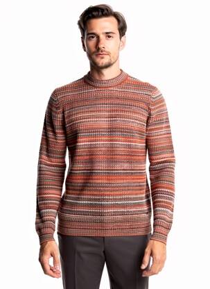 Pull col rond manches longues orange HUGO BOSS homme