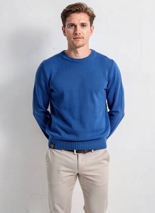 Pull col rond manches longues bleu NAPAPIJRI homme