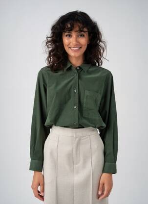 Chemisier coupe cintrée manches longues vert ASPESI femme