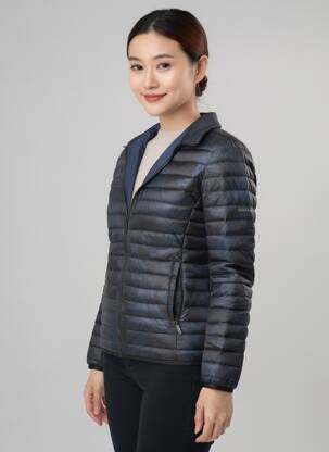 Doudoune manches longues sans capuche bleu BIKKEMBERGS femme