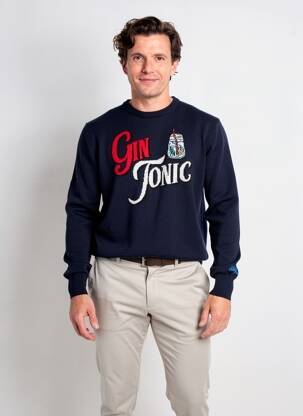 Pull tissage jacquard manches longues bleu MC2 SAINT BARTH homme