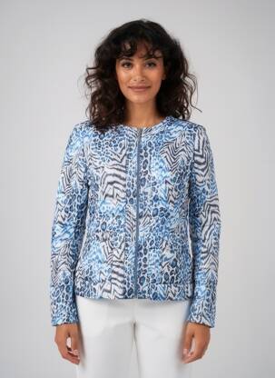 Doudoune manches longues sans capuche bleu ARELINE femme