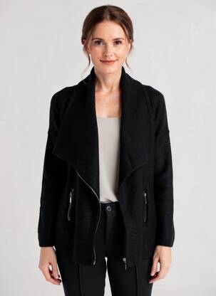 Gilet manches longues stretch noir JULIE BY JCL femme