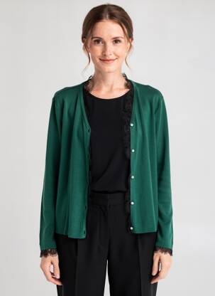 Gilet manches longues coupe cintrée vert MOLLY BRACKEN femme
