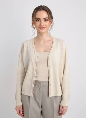 Gilet manches longues coupe cintrée beige SIGNE NATURE femme