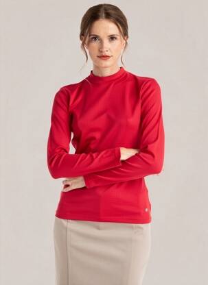 Top stretch manches longues rouge GARCIA femme
