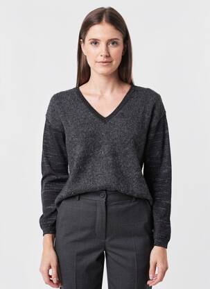 Pull coupe cintrée manches longues gris SUD EXPRESS femme