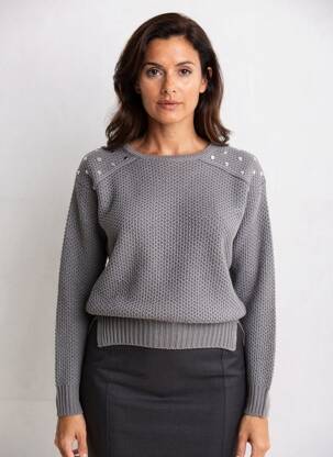 Pull coupe cintrée manches longues gris BEST MOUNTAIN femme