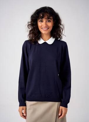 Pull coupe cintrée manches longues bleu MAJOLICA femme