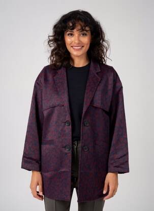 Manteau court coupe droite sans capuche bleu ARELINE femme