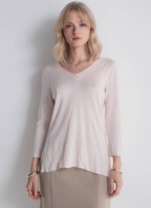Pull coupe cintrée manches 3/4 rose LES P'TITES BOMBES femme