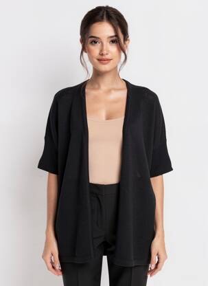 Gilet manches courtes coupe cintrée noir SEE U SOON femme