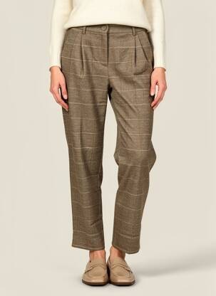 Pantalon 7/8 taille haute taille haute marron MOLLY BRACKEN femme