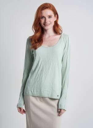 Pull coupe cintrée manches longues vert LPB LES PETITES BOMBES  femme