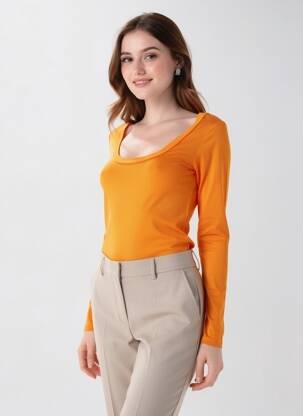 T-shirt manches longues manches longues orange LOONA femme