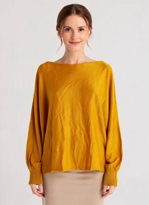 Pull coupe droite manches longues jaune STREET ONE femme
