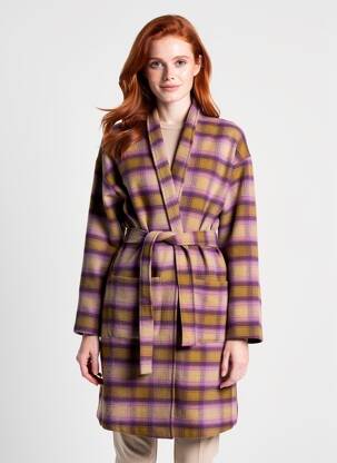 Manteau long coupe cintrée sans capuche violet LA PETITE ETOILE femme