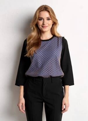 Top manches longues manches longues bleu ARELINE femme