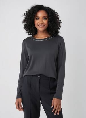 T-shirt manches longues manches longues noir MAJESTIC FILATURES femme