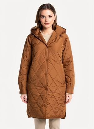 Doudoune manches longues a capuche orange ICHI femme