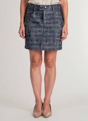 Jupe courte taille à pinces bleu STREET ONE femme