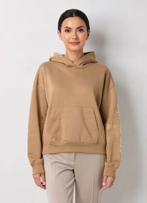 Sweat-shirt à capuche stretch manches longues marron CALVIN KLEIN femme