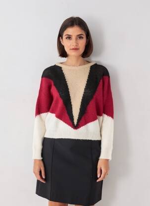 Pull stretch manches longues rouge LA PETITE FRANCAISE femme