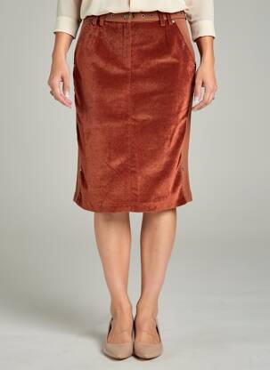 Jupe mi-longue stretch orange MERI & ESCA femme