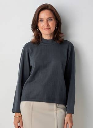 Pull coupe droite manches longues vert ELLEMME femme