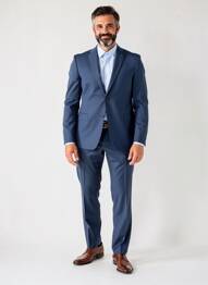 Costume de ville manches longues bleu BRUNO SAINT HILAIRE homme