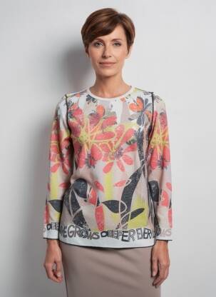 Pull coupe cintrée manches longues beige CAPUCCINO femme