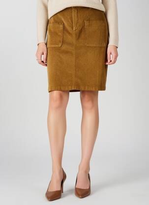 Jupe courte taille à pinces marron LOLA ESPELETA femme