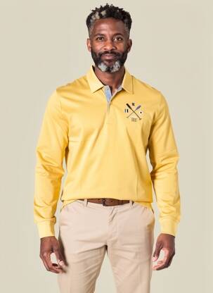 Polo manches longues manches longues jaune TBS homme