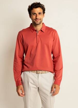 Polo manches longues manches longues orange TBS homme