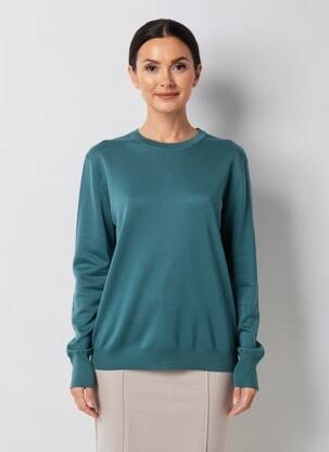 Pull tissage chiné manches longues vert SAINT JAMES femme