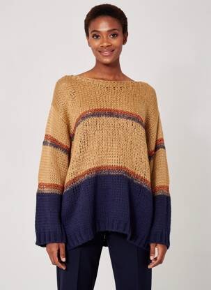 Pull col bateau manches longues marron LOLA ESPELETA femme