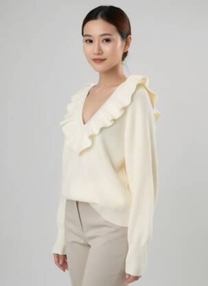 Pull stretch manches longues beige MOLLY BRACKEN femme