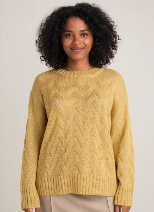 Pull stretch manches longues jaune MOLLY BRACKEN femme