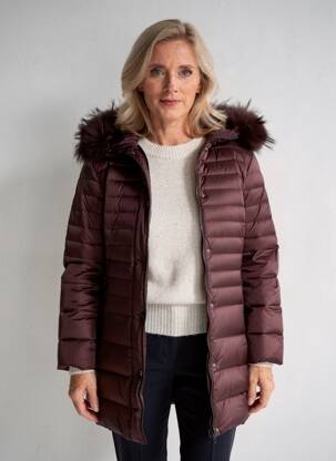 Doudoune manches longues a capuche marron BASLER femme