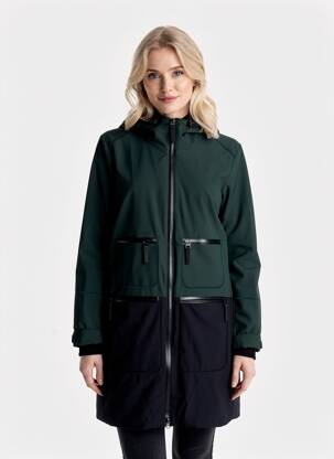 Parka manches longues a capuche vert CREENSTONE femme